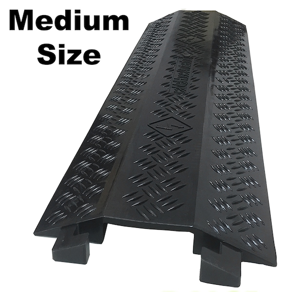 Electriduct Cable Protector, 1-1/2 in H, 37-1/2 in L, 11 in W, 1 Channel, Polyurethane, Black - DO-DT-MED-BK