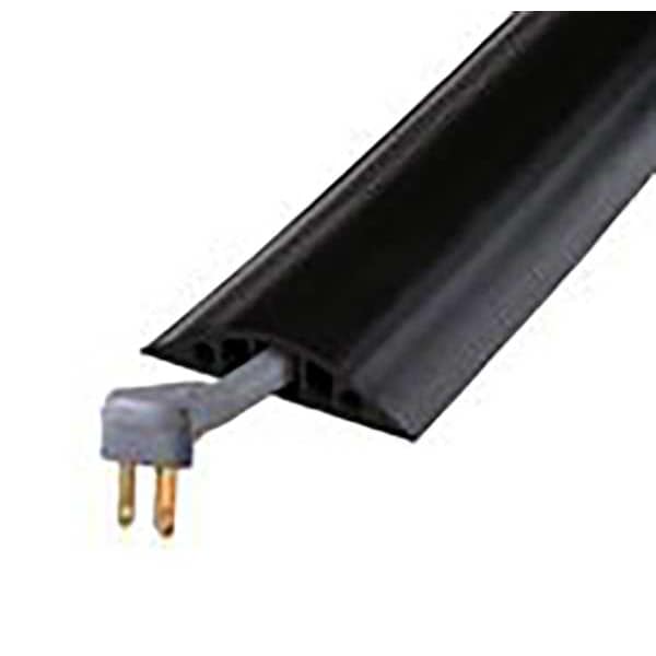 Checkers Cable Protector, 1 in H, 5 ft L, 3-1/4 in W, 3 Channel, Rubber, Black - RFD5-5