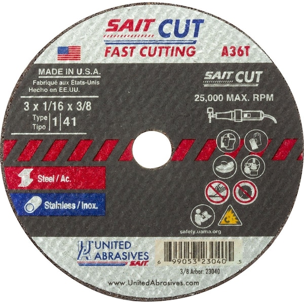 Rueda de Corte United Abrasives/Sait T14x035x58A36TPK100 - 23063