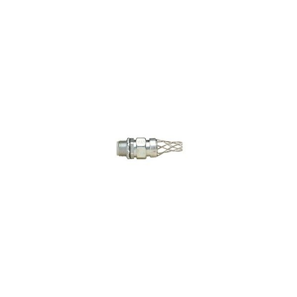 Leviton Cord and Cable Fittings, 1'' NPT, Zinc Plated Steel Connector, 5-1/4'' L Stainless Steel Mesh, Doub - L7904