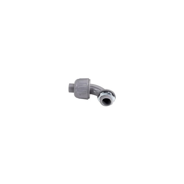 Topaz Cord and Cable Fittings, 2PK, 1-1/4'', Gray, Nylon 6/6, Rain/Oil Tight, 90D, Liquidtight Conduit Co - P494