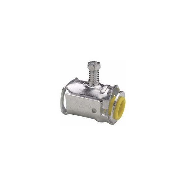 Eaton Cord and Cable Fittings, 50PK, 1/2'', 0.385 to 0.6'' Cable, Zinc Plated Tubular Steel, Insulated Th - QLK50S