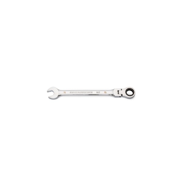 Llave de Trinquete Combinada Flex de 12 PT 90T de 15mm Gearwrench - KDT86715
