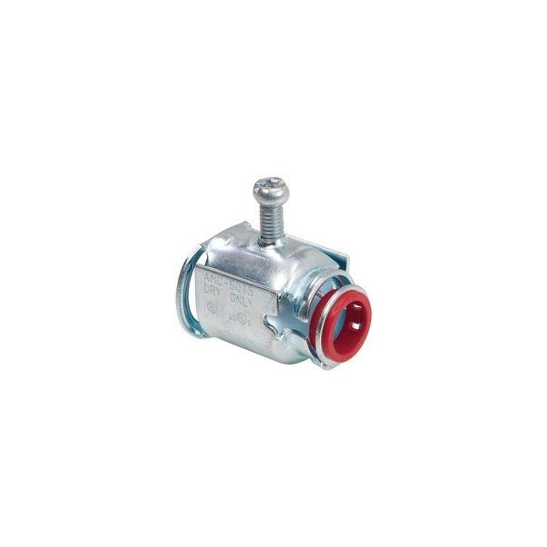 Bridgeport Cord and Cable Fittings, 25PK, 3/4'', 1/2'' Knockout, Zinc Electroplated, Steel, Insulated Throat,  - AMC-5075