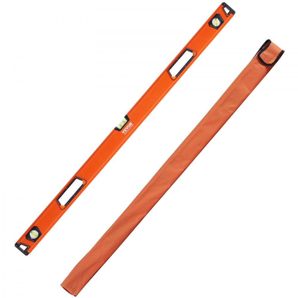 VEVOR Magnetic Torpedo Level, 48 in, Mechanical Bubble Vials Ruler for 45/90/180 Degree, Aluminum Alloy Leveler Tool w/ Viewing Window, Shock-Resistant for Measuring Plumbing, Wood - JXSPCLH48INCHKX03V0