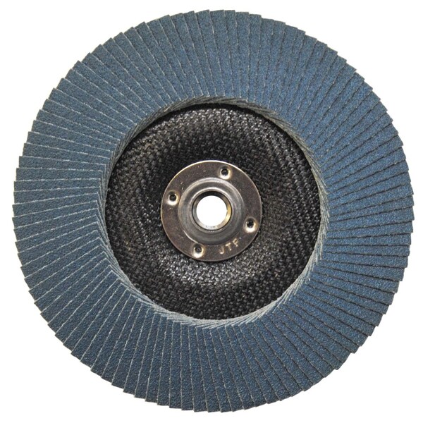 Disco de láminas abrasivas Weiler de 7", plano (TY27), respaldo fenólico, 80Z, 5/8"-11 UNC - 31422.