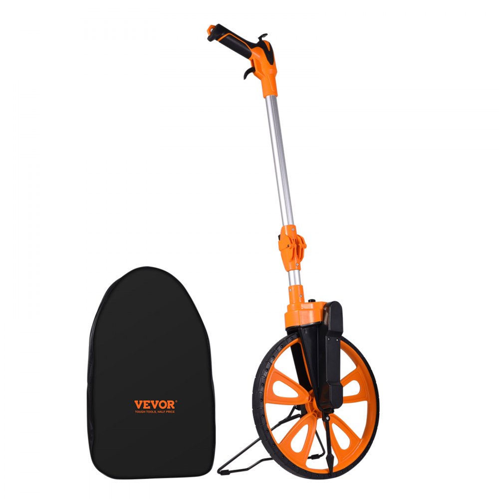 VEVOR Measuring Wheel in Inches, 12.5in Diameter Wheel, Centerline Design w/ Handbrake, 39.76-20.47 in Telescoping Measure Wheel,Measurement 0-9,999m with Bag, for Lawn/Hard/Soft/Wood Road Measuring - CLLZXXSJ125IN2MDEV0