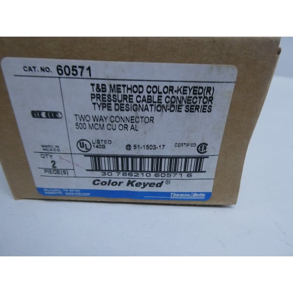 Abb COLOR-KEYED PINK METHOD COLOR-KEYED PRESSURE CABLE CONNECTOR, 2PK - 60571