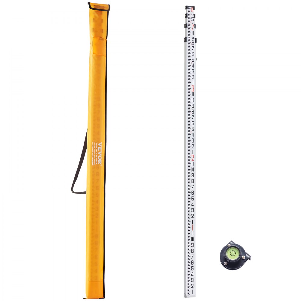 VEVOR Measuring Rod 14-Feet/8ths 4 Sections Telescopic Grade Rod 1/8in w/ Bag - YZCLG14YCFEEVMVL0V0
