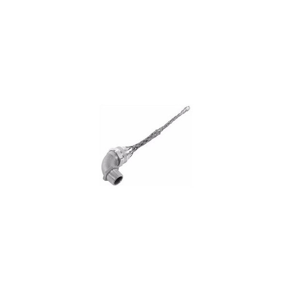 Cooper Cord and Cable Fittings, 1/2'' NPT, 0.5 to 0.63'' Cord, Aluminum 90D Male Connector, Stainless Stee - DC100500-90