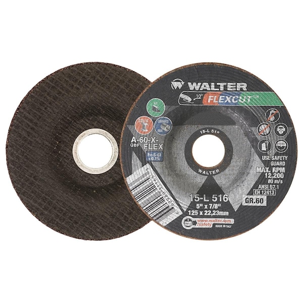 Disco de Mezcla Walter Surface Technologies 5 pulgadas x 7/8 pulgadas Grano 60 Flexcut - 15L516