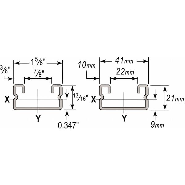 Wesanco Single Channel Strut, Punched, 1-5/8 in x 13/16 in Channel Size - W400HPG20