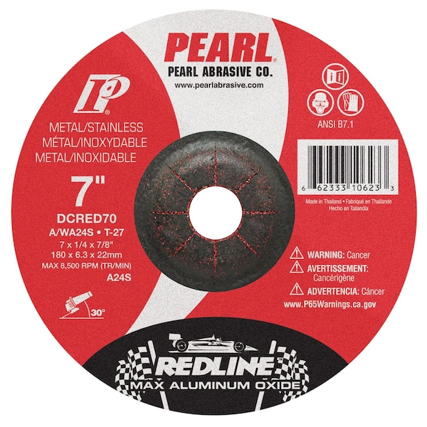 Rueda de rectificado Pearl Redline Max A.O. de 7 x 1/4 x 7/8 A/WA24R T-27 - DCRED70