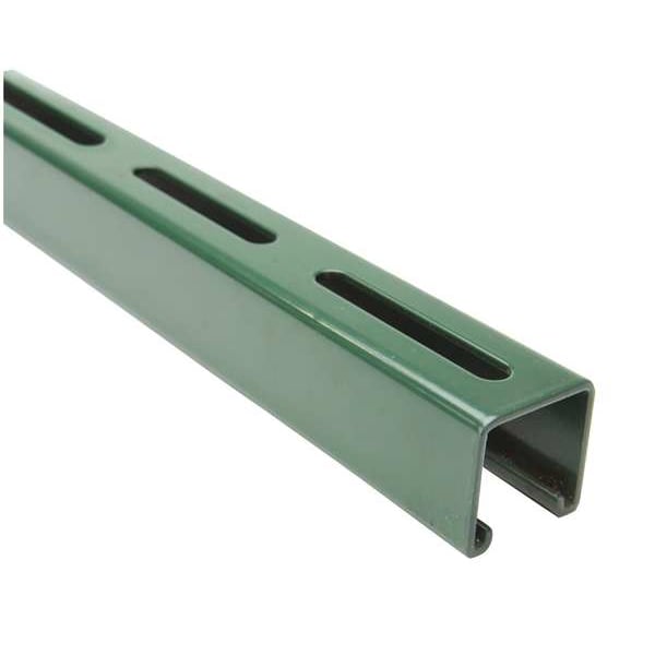 Zoro Select Single Channel Strut, Slotted, Steel, Painted, 13/32 in x 3 in Hole Size, Green - FS-200SL GR 120.00
