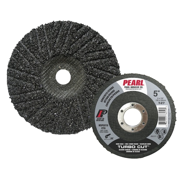 Disco de corte turbo de carburo de silicio Pearl con respaldo duro de 7 x 7/8 pulgadas, grano C24, caja de 25 unidades - HSP7024