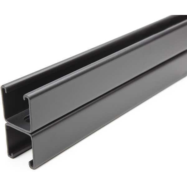 Zoro Select Back to Back Strut, Slotted, Steel, Painted, 9/16 in x 1-1/8 in Hole Size, Black - FS-201SS FBK 60.00