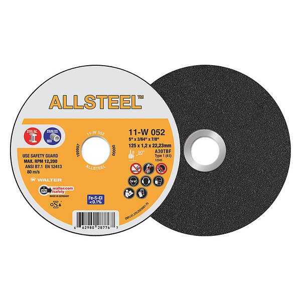 Disco de corte Allsteel de Walter Surface Technologies, 5" x 3/64" - 11W052