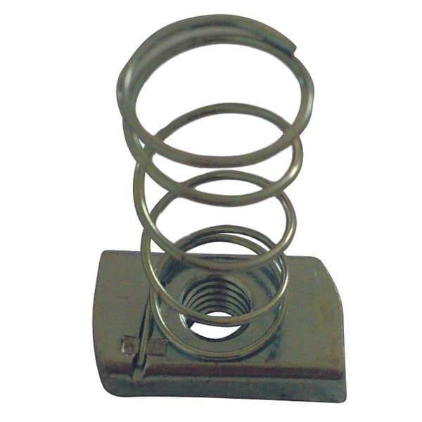 Zoro Select Channel Nut w/Spring, Galvanized Steel - 22FP78