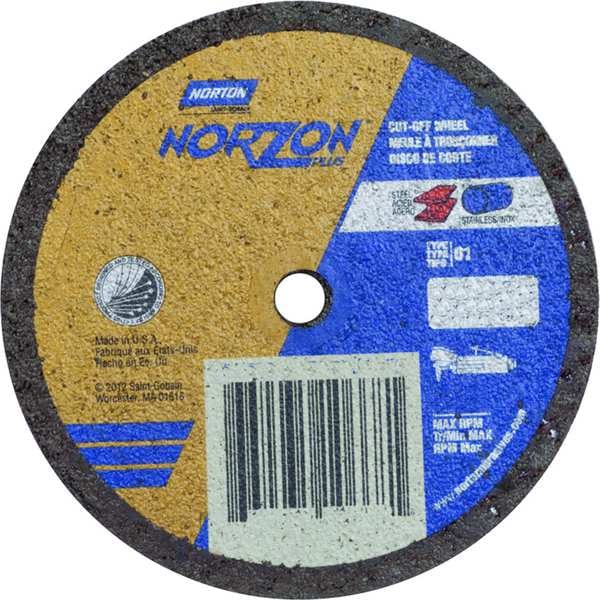Rueda de corte Norton Abrasives, NorZon Plus, 4"x.062"x1/4" - 66243510676