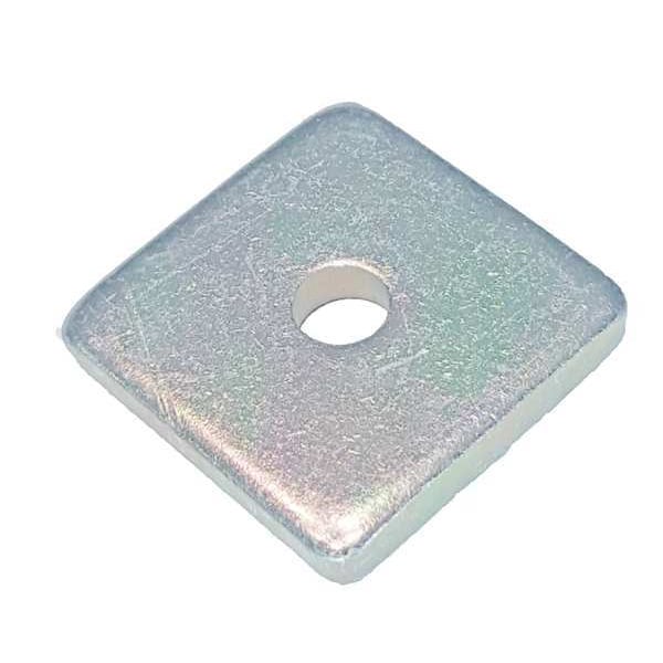 Zoro Select Channel Square Washer, 1/4 In, Silver, PK25 - V500 1/4EG