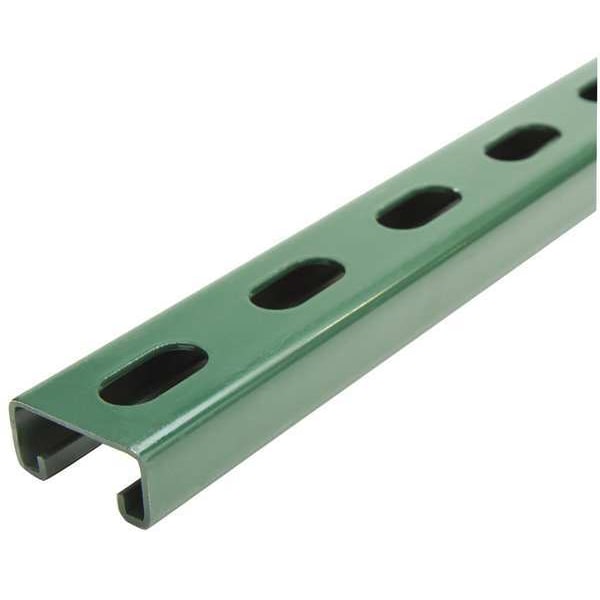 Zoro Select Single Channel Strut, Slotted, Steel, Painted, 9/16 in x 1-1/8 in Hole Size, Green - FS-500SS GR 120.00