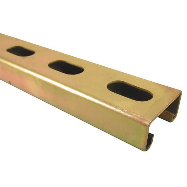 Superstrut Single Channel Strut, Slotted, Steel, Zinc-Plated, 9/16 in x 1-1/8 in Hole Size, Silver - B1400HS 20