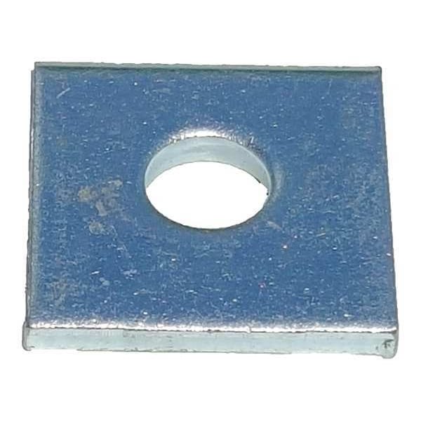 Zoro Select Channel Square Washer, 1/2 In, Silver, PK25 - V500 1/2EG