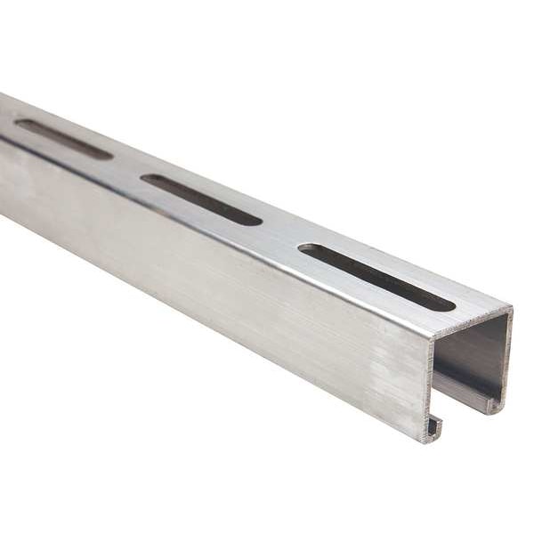 Zoro Select Single Channel Strut, Full Slotted, Aluminum, Plain, 13/32 in x 3 in Hole Size, Silver - FS-200SL AL 120.00
