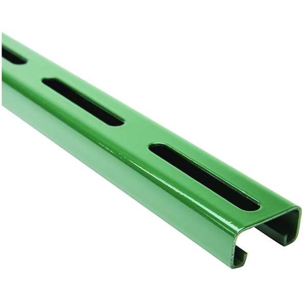 Zoro Select Single Channel Strut, Slotted, Steel, Painted, 13/32 in x 3 in Hole Size, Green - FS-500SL GR 120.00