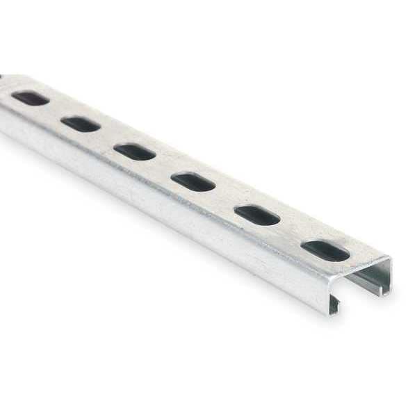Superstrut Single Channel Strut, Slotted, Steel, Galvanized, 9/16 in x 1-1/8 in Hole Size, Silver - B1400HS 20PG