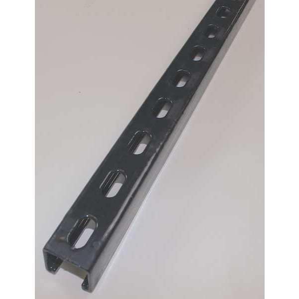Calbond Single Channel Strut, Slotted, Steel, PVC Coated, 9/16 in x 1-1/8 in Hole Size, Black - PV0000B22SH