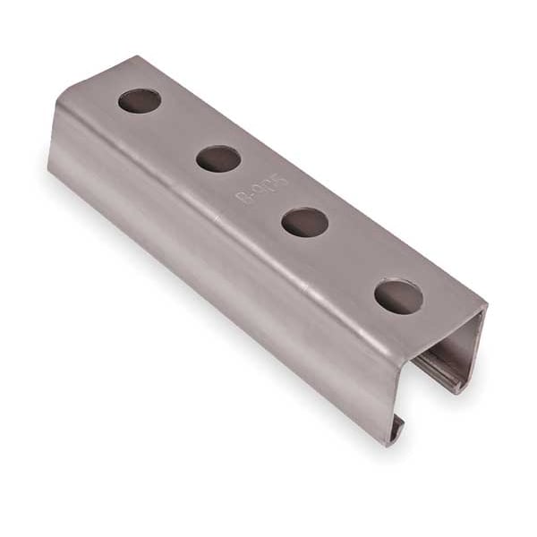 Kindorf Single Channel Strut, Punched, Steel, Electroplated, 9/16 in Hole Size, Silver - B 905 20 EG