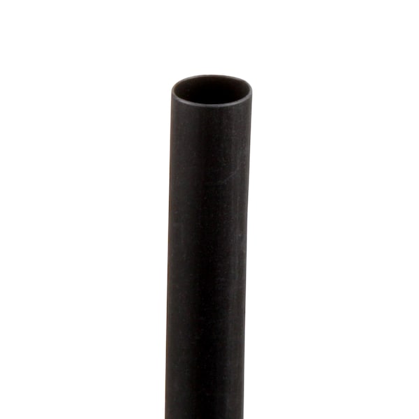 3M Heat Shrink Tube, Thin Wall, 2:1 I.D. Shrink Ratio, 0.25 in I.D. Before Shrinking, Black, 100 ft - FP-301-1/4-BLACK-100'
