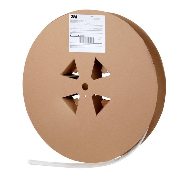 3M Heat Shrink Tube, Thin Wall, 2:1 I.D. Shrink Ratio, 1.5 in I.D. Before Shrinking, Clear, 100 ft - FP301-1.5-100'-CLEAR-SPOOL