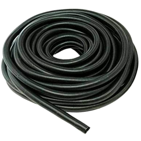 Kable Kontrol Kable Kontrol Corrugated Split Wire Loom Tubing - 3/8" Inside Diameter - 100' Length - Black - WL921