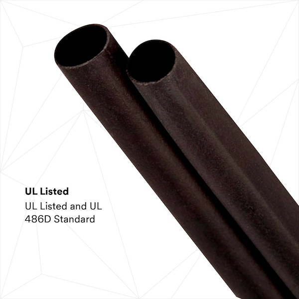 3M Adhesive Lined Heat Shrink Tube, Heavy Wall, 3:1 I.D. Shrink Ratio, 0.8 in I.D. Before Shrinking - ITCSN-0800-6"-BLACK-12-3 PC PKS