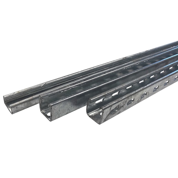 Electriduct Single Channel Strut, Half Slotted, 1-5/8 in x 1-5/8 in Channel Size, Steel, Zinc-Plated - SPS-ACD-41-41-25-13-3-HDG-5FT