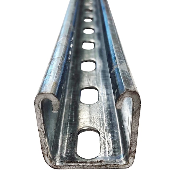 Electriduct Single Channel Strut, Half Slotted, 1-5/8 in x 1-5/8 in Channel Size, Steel, Zinc-Plated - SPS-ACD-41-41-25-13-3-HDG-5FT