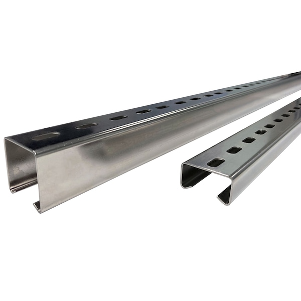 Electriduct Single Channel Strut, Half Slotted, Stainless Steel, Zinc-Plated - SPS-ACD-41-21-15-SS304-5FT