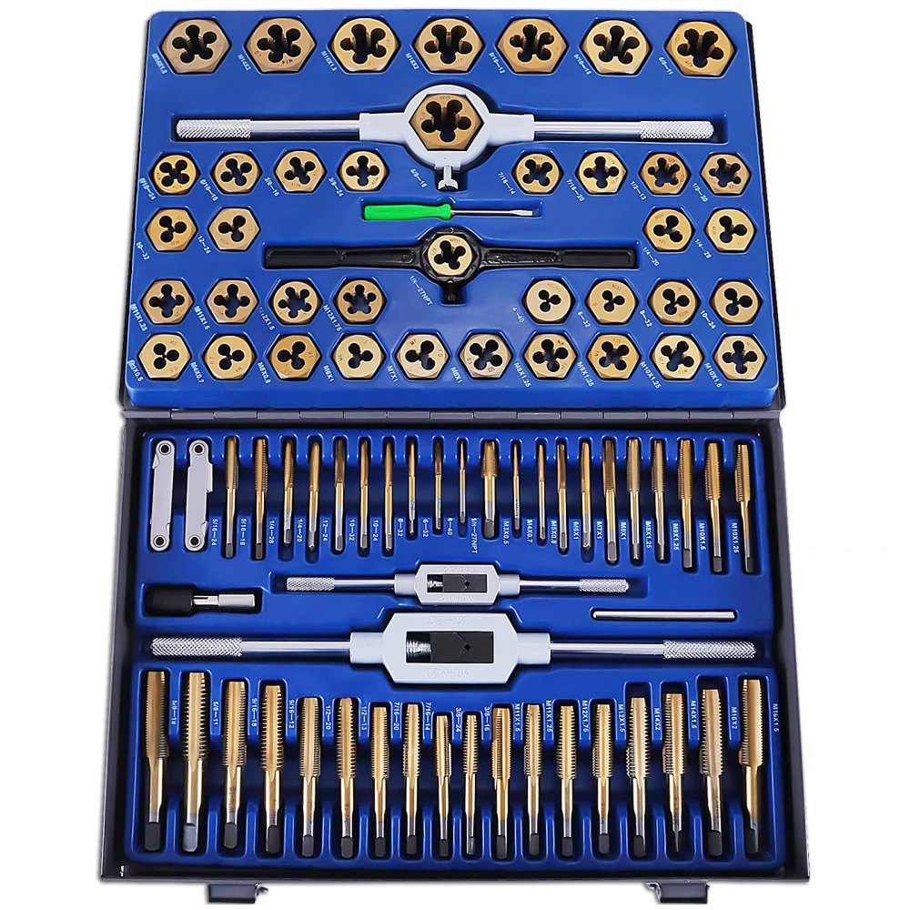 VEVOR 86PC Tap and Die set, Tap and Die Set Metric and Standard, Large Tap and Die Set, SAE and Metric Tap and Die Set With Storage Case, Tap Set Include Metric Size M3 to M16 and SAE Size - 86JSZBYTZ00000001V0