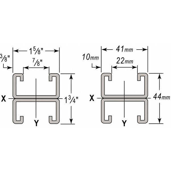 Wesanco HG Strut, Combo, 1-5/8x1-3/4", 20 ft. - W901SSHG20
