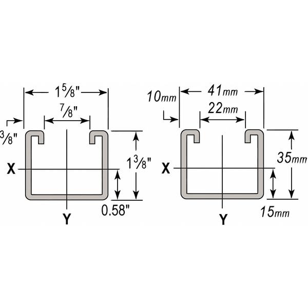 Wesanco HG Strut, 1-5/8x1-3/8", 20 ft. - W300HG20