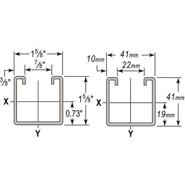 Wesanco HG Strut, 1-5/8x1-5/8", 20 ft. - W210HG20