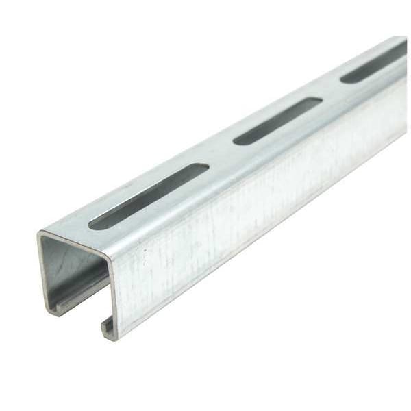 Zoro Select Single Channel Strut, Slotted, Steel, Galvanized, 13/32 in x 3 in Hole Size, Silver - FS-200SL PG 120.00