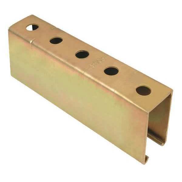 Kindorf Single Channel Strut, Punched, Steel, Electroplated, 9/16 in Hole Size, Gold - B 903 10