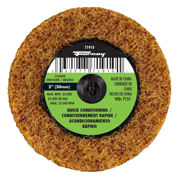 Forney Quick Change Surface Prep Pad, Grano Grueso, 2 in, paquete de 5 de Forney 71910 - 71606