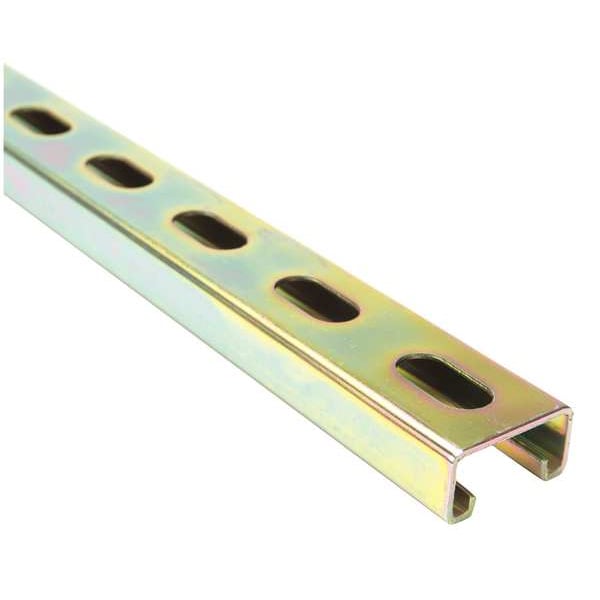 Zoro Select Single Channel Strut, Slotted, Steel, Zinc-Plated, 9/16 in x 1-1/8 in Hole Size, Silver - FS-500SS GD 120.00