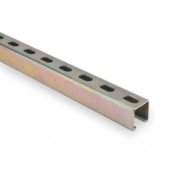 Superstrut Single Channel Strut, Slotted, Steel, Zinc-Plated, 9/16 in x 1-1/8 in Hole Size, Silver - A1200HS 20