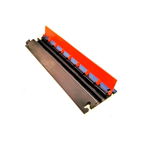 Elasco Products Cable Protector, 1-3/4 in H, 36 in L, 11-1/4 in W, 2 Channel, Polyurethane, Black, Orange - LG2125