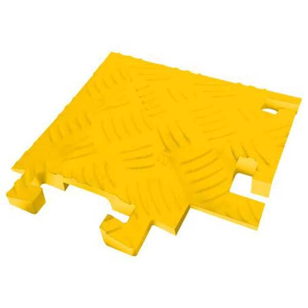Fastlane Cable Protector 90 Deg Right Turn, 3/4 in H, 7 in L, 7 in W, 1 Channel, Polyurethane, Yellow - FL90RT1X1.5-Y